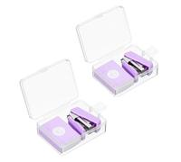 PATIKIL 2 Pcs Mini Agrafeuse avec 800 Agrafes Standard, Ensemble d'Agrafeuses de Bureau Mignonnes Morandi pour Bureau 20 Feuilles de Capacité pour Fournitures de Bureau en Classe, Violet