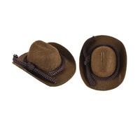 PATIKIL 2 Pcs Mini Chapeaux De Cowboy 2.6 x 2 x 1.2 Inch | Petit Chapeau Western Miniature, Pour Décoration Mariage Fête Déguisement Accessoires Maison De Poupée