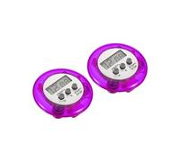 PATIKIL- 2 Pcs Minuteur Numérique Rond avec Ecran LCD Magnétique, Violet