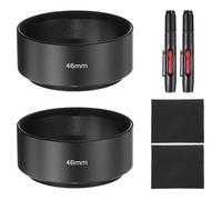 PATIKIL 2 Pcs Pare-Soleil pour Objectif, 46mm Monture Standard À Visser en Métal Capuchon D'objectif avec Chiffon De Nettoyage Et Stylo De Nettoyage, Noir