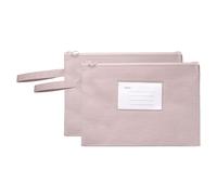 PATIKIL 2 Pcs Pochette À Fermeture Éclair Tissu Avec Poignée Rose | Pochette À Fermeture Éclair Tissu Oxford A5 Sac De Document Monocouche Pour Bureau Voyage Puzzles Livres Shopping