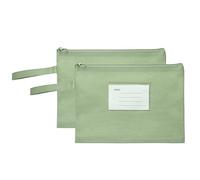 PATIKIL 2 Pcs Pochettes À Filet Avec Fermeture Éclair Et Poignée, Pochette À Fermeture Éclair En Tissu Oxford A5, Sac À dossiers À Une Couche Pour Bureau, Voyage, Puzzles, Livres,