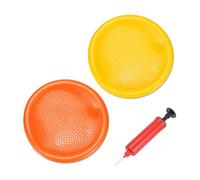 PATIKIL 2 Pièces Coussin Siège Gonflable Instable 13,2" Disque d'Équilibre Flexible avec Pompe Main pour Exercices Stabilité du Corps Renforcement Physique Amélioration Posture Orange/Jaune