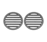 PATIKIL 2 Pièces Grille De Feu en Fonte, 5.1" Grille Ronde pour BBQ Remplaçante Plaque À Charbon Haute Température Grille De Fond Accessoire De Cuisson 6 Fentes pour Barbecue