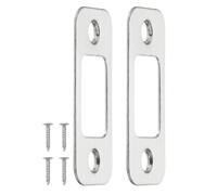 PATIKIL 2 pièces Plaque de frappe de pêne dormant 2-1/4"x1" avec vis argent | Plaque de frappe de porte d'angle rond, en acier inoxydable, pour portes intérieures et extérieures