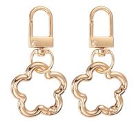 PATIKIL 2 Pièces Porte-clés Fleur Métal Doré Mousqueton à Pivot | Anneau Détachable à Dégagement Rapide, attaches à Double Ouverture, Pince de Homard, pour Fabrication de gemmes, Sac à Dos