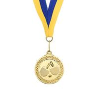 PATIKIL 2" Ping Pong Médailles, Table Tennis Prix Médailles Or Médaille avec Ruban Bleu Jaune pour Jeus Sports Concours
