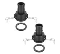 PATIKIL 2" Raccord Aluminium À Came Et Rainure, 2 Pcs Part-C Bouchon Anti-Poussière Adaptateur Mâle Filetage Femelle NPT Raccord À Came Coupleur À Déconnexion Rapide, Noir
