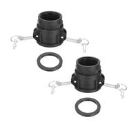 PATIKIL 2" Raccord Aluminium À Crémaillère, 2 Pcs Part-D Bouchon Anti-Poussière Adaptateur Mâle Filetage Femelle NPT Raccord À Crémaillère Coupleur À Déconnexion, Noir