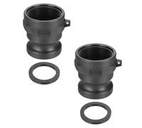 PATIKIL 2" Raccord Aluminum À Came Et Rainure, 2 Pcs Part-A Bouchon Anti-Poussière Adaptateur Mâle Filetage Femelle NPT Raccord À Came Déconnexion Rapide Coupleur, Noir