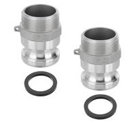 PATIKIL 2" Raccord Camlock en Aluminium, 2 Pcs Part-F Bouchon Anti-Poussiere Adaptateur Male Filetage Femelle NPT Raccord A Camlock Coupleur A Deconnexion Rapide Adaptateur, Argent