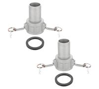 PATIKIL 2" Raccord en Aluminium À Came Et Rainure, 2 Pcs Part-C Bouchon Anti-Poussière Adaptateur Mâle Femelle Filetage NPT Raccord À Came À Déconnexion Rapide, Argent