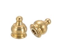 PATIKIL 2 Set 14,5 x 19mm Lamp Finials Caps Knob Solid Brass Screw Cap Nuts | Lamp Shade Top Decoration, with Brass Reducing Adapter, for Table Lamps Floor Lamps