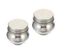 PATIKIL 2" x 2" palettes Tasses, Peinture Pot Conteneur Tasse avec Couvercle et Clip Inox Acier pour Huile Peinture, Argent