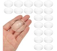 PATIKIL 20 Pack Lentilles Biconvexes, 42mm Dia. 42mm Longueur Focale Lentilles Optiques Asphériques Loupe Presse-Papiers Acrylique Double Convexe Pour DIY Bureau Domicile Expérience