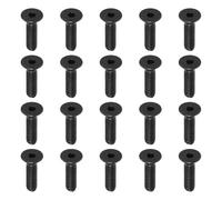 PATIKIL 20 Paquet #8-32 x 5/8 Pouce Vis Tête Plate Oxyde Noir Grade 10.9