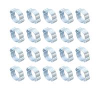 PATIKIL 20 Pcs 13-15mm Collier de Serrage à Double Oreille, Anneaux de Sertissage de Clip Torique en Acier Galvanisé pour Connexions de Raccords Tubes Essence Carburant, Ton Argenté