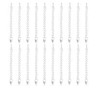 PATIKIL 20 Pcs 8.5 Pouces Prolongateurs de Collier Ton Argent | Fermoirs Homard, Prolongateur de Bracelet, Prolongateur de Collier pour Fabrication de Bijoux DIY
