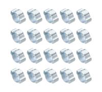 PATIKIL 20 Pcs 9-11mm Collier de Serrage à Double Oreille, Anneaux de Sertissage de Clip Torique en Acier Galvanisé pour Connexions de Raccords Tubes Essence Carburant, Ton Argenté