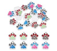 PATIKIL 20 Pcs Charmes Émaillés Empreintes De Patte De Chien, Charmes Mignons De Pendentif De Porte-Clés Pour La Fabrication De Bijoux Rouge,Vert/Noir,Rouge/Bleu,Rose/Bleu,Noir-16.5mm