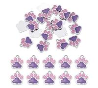 PATIKIL 20 Pcs Charmes En Émail Empreintes De Pattes De Chien, Adorables Pendentifs Empreintes De Pattes Pour Fabrication De Bijoux DIY Cadeaux Commémoratifs, Rose Rouge/Violet-16.5mm