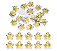 PATIKIL 20 Pcs Charmes En Émail Empreintes De Pattes De Chien, Adorables Pendentifs Empreintes De Pattes Pour Fabrication De Bijoux Vert Fluorescent/Jaune-16.5mm