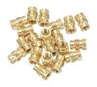 PATIKIL 20 Pcs Insert Filetés Femelle M5 M5x10x7mm Ecrous Moletés Doré | Ecrous en Laiton à Chaud, Insert Fileté Métrique, pour Composants en Plastique et Impression 3D