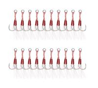 PATIKIL 20 Pcs Kit De Hameçons Doubles Assistés À Pêche Vert 18# 70mmx18mm