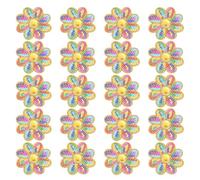 PATIKIL 20 Pcs Patchs Thermocollants à Paillettes en Forme de Fleur, Patchs à Paillettes à Coudre Sur Tissu pour Vêtements, Chapeaux, Chaussures, Robes, Sacs à Dos, Artisanat, Irisé
