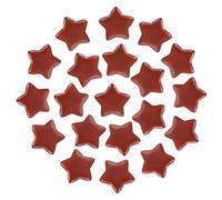 PATIKIL 20 Pcs Pierre Cristal Étoile Naturelle, 0.8 Inch Pierre Précieuse Étoile Polie En Vrac, Pierres De Stress De Poche Pour Cadeaux Femmes Méditation, Red Jasper
