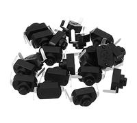 PATIKIL 20 Pcs Verrouillage Pousser Bouton Interrupteur DC 30V 1A Noir | Micro Contrôle Interrupteur pour Lampe Poche Lumière Lampe Mur Sortie DIY, Bent Pieds Marche/Arrêt Autoblocage