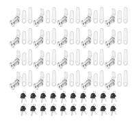 PATIKIL 20 pièces Verrou de meuble à came de 1-1/8 pouce argent | cylindre de remplacement de serrure de cam pour tiroir de VR, clés identiques, chariot de rangement, boîte aux lettres