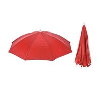 PATIKIL 20 Pouce Pêche Parapluie Chapeau, 2 Paquet Élastique Pliant Soleil Pluie Capuchon Tête Parapluie Mains Libre pour Externe Pêche Camping, Rouge