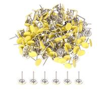 PATIKIL 200 Pack 0.43 inch Punaises À Tête Plate Ronde Jaune