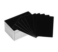 PATIKIL 200 Paquet Métal Business Cartes vierges, 0,21 mm Épaisseur 3.4x2.1 pouce Aluminium Laser Gravure Imprimable Nom Carte pour personnalisée DIY, Noir