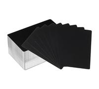 PATIKIL 200 Paquet Métal Business Cartes vierges, 0,21 mm Épaisseur 3.4x2.1 pouce Aluminium Laser Gravure Imprimable Nom Carte pour personnalisée DIY, Mat Noir