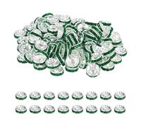PATIKIL 200 Pcs 10mm Rondelle Spacer Bead DIY Bracelets Silver/Dark Green