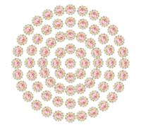 PATIKIL 200 Pcs à Coudre Strass Cristaux 12mm 2 Couches Coudre Tournesol Fleur Griffes Strass Cristaux Verre Gems Base Métallique pour Robe Mariée Vêtements Décoration Artisanat, Rose