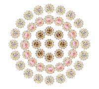 PATIKIL 200 Pcs à Coudre Strass Cristaux 12mm 2 Couches Coudre Tournesol Fleur Griffes Strass Cristaux Verre Gems Base Métallique pour Robe Mariée Vêtements Artisanat, Multicolore