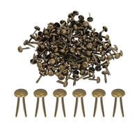 PATIKIL 200 Pcs Attaches Rapides en Laiton en Papier Broches Divisées Pastel Mini Clous en Métal Tête Ronde Plaqués pour l'Artisanat Scrapbooking Fournitures DIY, Bronze, 4,5 x 8 mm