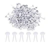 PATIKIL 200 Pcs Attaches Rapides en Laiton en Papier Broches Divisées Pastel Mini Clous en Métal Tête Ronde Plaqués pour l'Artisanat Scrapbooking Fournitures DIY, Blanc, 6 x 12 mm