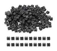 PATIKIL 200 Pcs de Séparateurs LED, 4mm OD 3mm Hauteur Double Pit Nylon Support de Diode Électroluminescente LED Colonne d'Isolation de Lumière Montage PCB pour Protection de LED, Noir