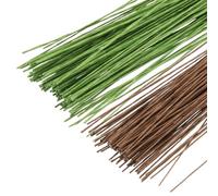 PATIKIL 200 Pcs Fil De Fer Floral 24 Gauge Tige Florale Café/Vert Clair