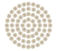 PATIKIL 200 Pcs Strass à Coudre Cristal 12mm 2 Couches Couture Tournesol Fleur Griffes Strass Cristal Verre Gems Base Métallique pour Robe Mariée Vêtements Décoration Artisanat, Blanc