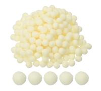 PATIKIL 2000 Pièces Pompons Loisirs Creatifs, 0.8cm Diamètre Pompoms Artisanales Rondes Petits en Polyester, Boules Pelucheuses en Haute Élasticité pour Guirlandes, Franges, Jaune Crème