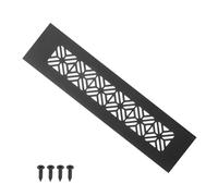 PATIKIL 200mm x 50mm Grille D'Aération Pour Porte, Grille De Ventilation Louvré En Aluminium Robust Avec Vis De Fixation Pour Armoire Porte, Noir