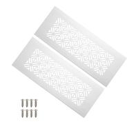 PATIKIL 200mm x 80mm Grille D'Aération Pour Porte, 2 Pcs Grille De Ventilation Louvré En Aluminium Robust Avec Vis De Fixation Pour Porte D'Armoire De Cabinet, Gris Clair