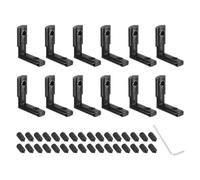 PATIKIL 2020 Series Connecteur D'Extrusion En Aluminium, 12Pcs Connecteur D'Angle Intérieur En Forme De L Avec Vis/Clé Pour Profils De Rail À Fente T/V De 6mm Accessoires, Noir