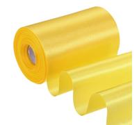 PATIKIL 20M Rouleau 4"/10cm Ruban Satin Ruban Cadeau Emballage Jaune | pour Kit Cérémonie Couverture Inauguration Grand Ouverture Nœud Voiture Chaise Echarpe DIY Couture Artisanat