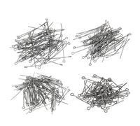 PATIKIL 20mm/30mm/40mm/50mm Épingle à Oeil Aiguilles Environ 600Pcs Épingles à Tête Métallique, Broches à Œil Ouvert pour la Fabrication de Bijoux, Boucles d'Oreilles, Colliers, Noir
